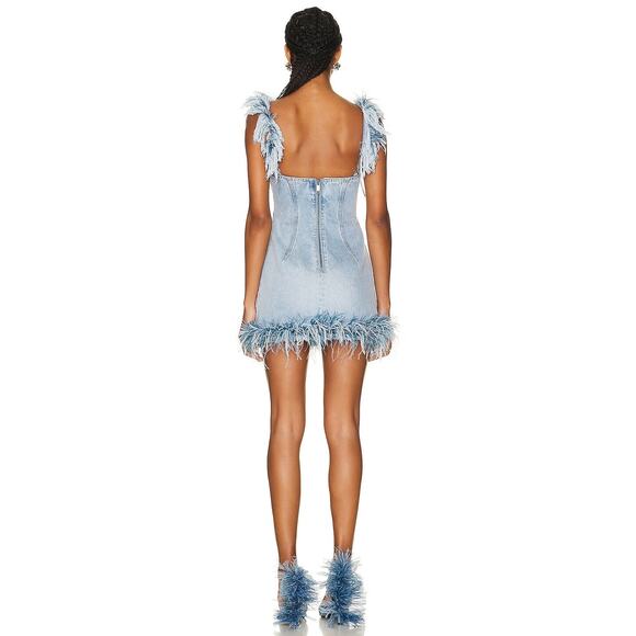 ❤️Area Denim Feather Mini Dress❤️ - Picture 2 of 2
